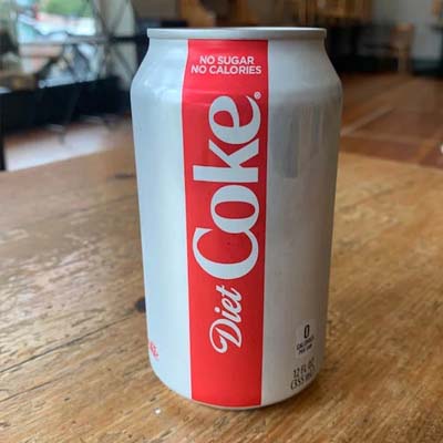 Cold Diet Coke with zero sugar